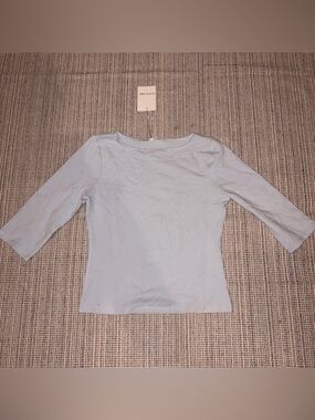 OLIVIA GREY Women's Boatneck Top Size L In Blue